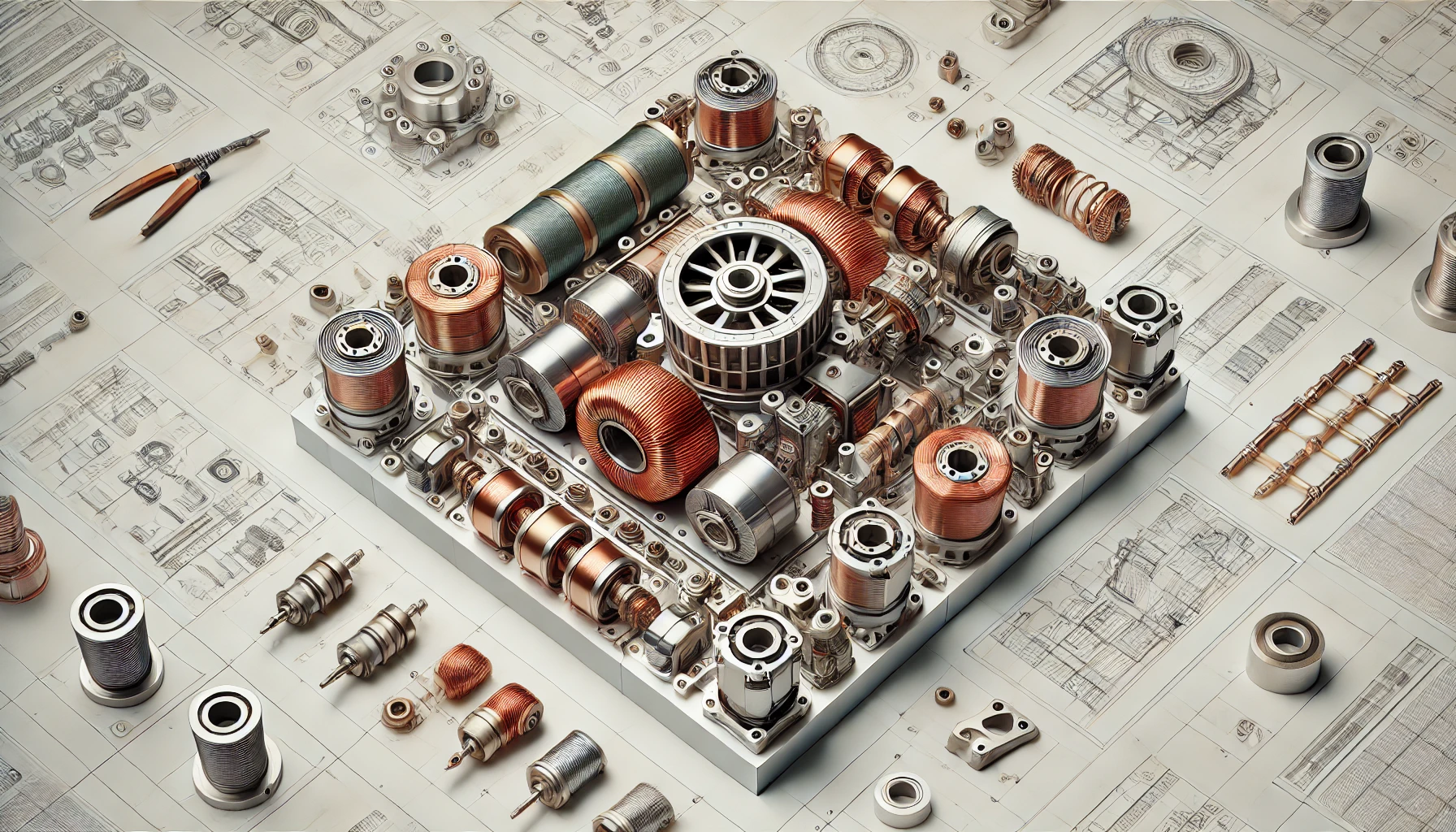 Uzwojenia prądnicy i DMD – wizualizacja produktowa